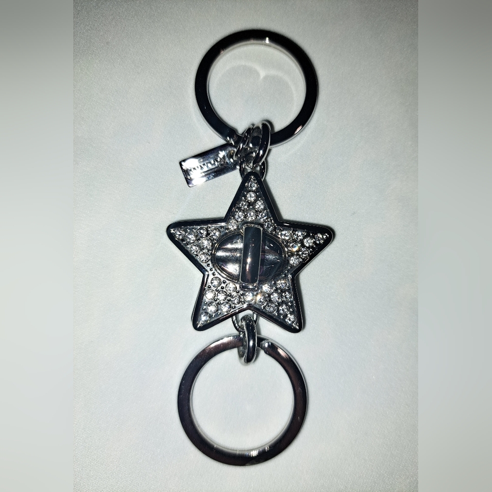 Rare Y2K Vintage Coach Star Pave Crystal Turnlock Keychain - Never Used